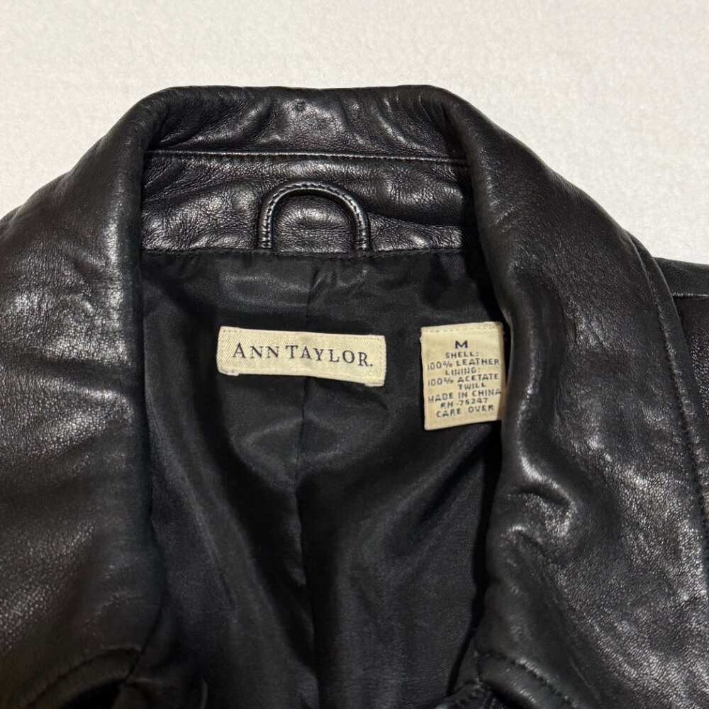 Ann Taylor 100% Leather Jacket M - Picture 2 of 7